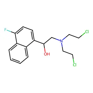 2-[Bis(2-chloroethyl)amino]-1-(4-fluoronaphthalen-1-yl)ethanol structure