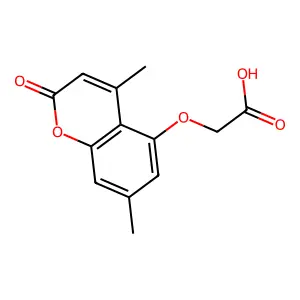 [(4,7-dimethyl-2-oxo-2H-chromen-5-yl)oxy]acetic acid structure