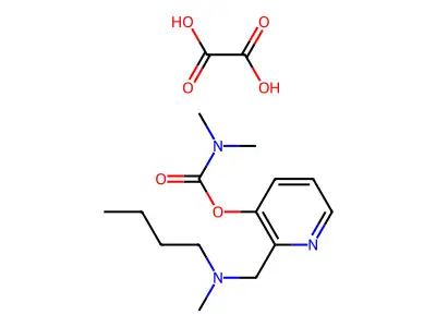 Carbamic acid, dimethyl-, 2-((butylmethylamino)methyl)-3-pyridinyl ester, ethanedioate (1:1) structure