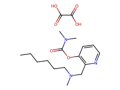 Carbamic acid, dimethyl-, 2-((hexylmethylamino)methyl)-3-pyridinyl ester, ethanedioate (1:1) structure