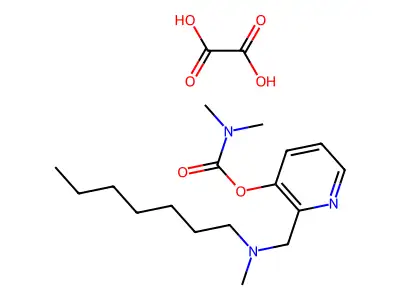 Carbamic acid, dimethyl-, 2-((heptylmethylamino)methyl)-3-pyridinyl ester, ethanedioate (1:1) structure