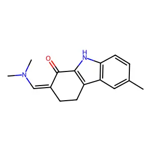 (2Z)-2-(dimethylaminomethylidene)-6-methyl-4,9-dihydro-3H-carbazol-1-one structure