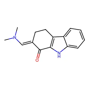 2-[(E)-(dimethylamino)methylidene]-2,3,4,9-tetrahydro-1H-carbazol-1-one structure