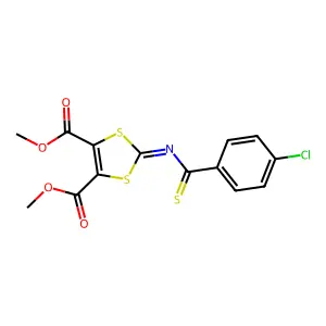 Dimethyl 2-[(4-chlorobenzothioyl)imino]-1,3-dithiole-4,5-dicarboxylate structure