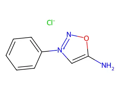 1,2,3-Oxadiazolium, 5-amino-3-phenyl-, chloride (1:1) structure