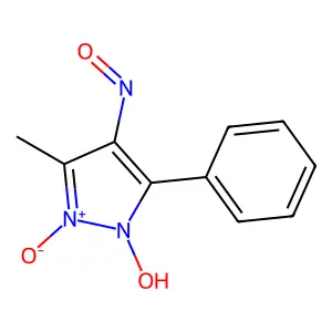 1-Hydroxy-3-methyl-4-nitroso-2-oxido-5-phenylpyrazol-2-ium structure