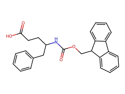 4-(9H-fluoren-9-ylmethoxycarbonylamino)-5-phenylpentanoic acid structure