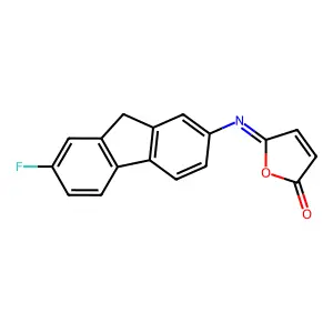 5-[(7-fluoro-9H-fluoren-2-yl)imino]furan-2-one structure