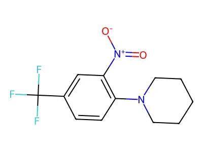 1-[2-Nitro-4-(trifluoromethyl)phenyl]piperidine structure
