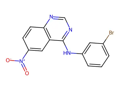 N-(3-Bromophenyl)-6-nitroquinazolin-4-amine structure
