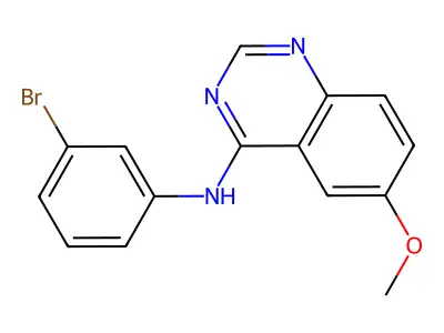 N-(3-bromophenyl)-6-methoxyquinazolin-4-amine structure