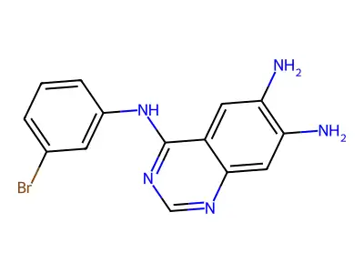 N4-(3-bromophenyl)-4,6,7-Quinazolinetriamine structure