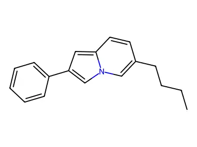 6-Butyl-2-phenylindolizine structure