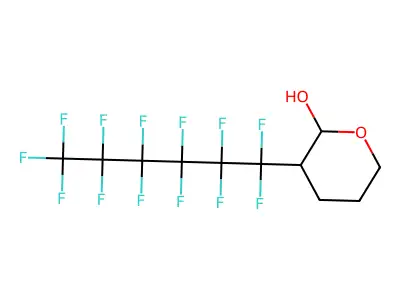 3-(Tridecafluorohexyl)oxan-2-ol structure