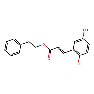 2-Propenoic acid, 3-(2,5-dihydroxyphenyl)-, 2-phenylethyl ester structure