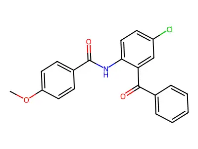 N-(2-benzoyl-4-chlorophenyl)-4-methoxybenzamide structure
