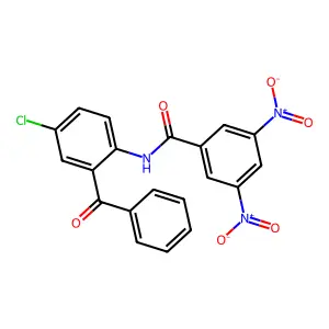 N-(2-benzoyl-4-chlorophenyl)-3,5-dinitrobenzamide structure