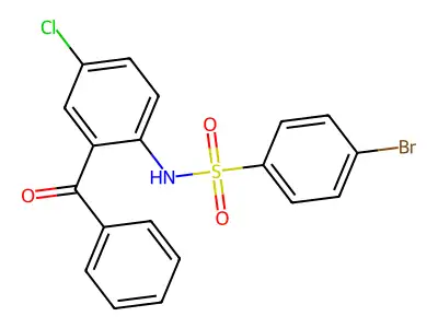 N-(2-benzoyl-4-chloro-phenyl)-4-bromo-benzenesulfonamide structure