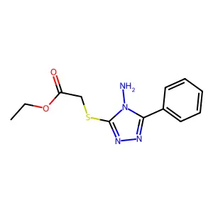 ethyl 2-[(4-amino-5-phenyl-4H-1,2,4-triazol-3-yl)sulfanyl]acetate structure