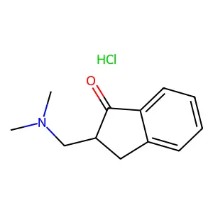 1H-Inden-1-one, 2-((dimethylamino)methyl)-2,3-dihydro-, hydrochloride (1:1) structure