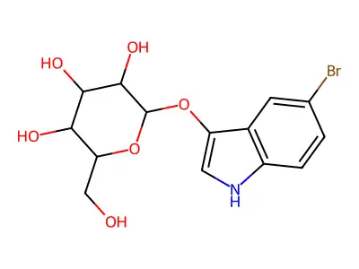5-Bromo-3-indolyl beta-D-galactopyranoside structure