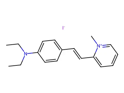 2-{2-[4-(Diethylamino)phenyl]ethenyl}-1-methylpyridin-1-ium iodide structure