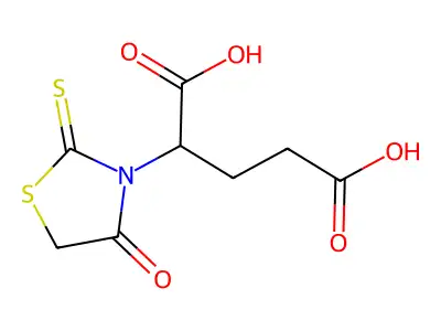2-(4-Oxo-2-thioxothiazolidin-3-yl)pentanedioic acid structure