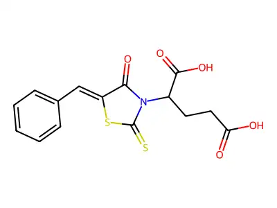 2-[5-Benzylidene-4-oxo-2-thioxo-1,3-thiazolidin-3-YL]pentanedioic acid structure