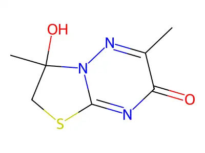 3-hydroxy-3,6-dimethyl-2,3-dihydro-7H-[1,3]thiazolo[3,2-b][1,2,4]triazin-7-one structure