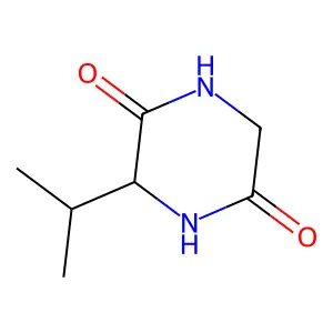 3-Isopropyl-2,5-piperazine-dione structure