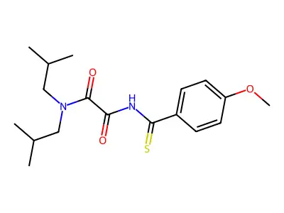 Ethanediamide, N,N-bis(2-methylpropyl)-N'-((4-methoxyphenyl)thioxomethyl)- structure