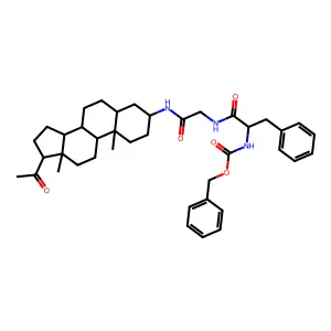 Benzyl 1-benzyl-2-oxo-2-((2-oxo-2-[(20-oxopregnan-3-yl)amino]ethyl)amino)ethylcarbamate structure