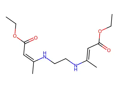 Diethyl 3,3'-(ethane-1,2-diyldiazanediyl)di(but-2-enoate) structure