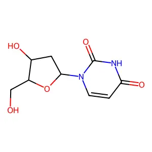 2 inverted exclamation marka-Deoxy-|A-L-uridine structure