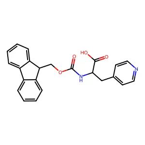 2-((((9H-fluoren-9-yl)methoxy)carbonyl)amino)-3-(pyridin-4-yl)propanoic acid structure