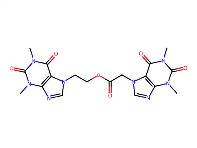 7H-Purine-7-acetic acid, 1,2,3,6-tetrahydro-1,3-dimethyl-2,6-dioxo-, 2-(1,3-dimethyl-2,6-dioxo-1,2,3,6-tetrahydro-7H-purin-7-yl)ethyl ester structure