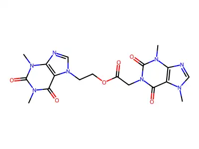 1H-Purine-1-acetic acid, 2,3,6,7-tetrahydro-3,7-dimethyl-2,6-dioxo-, 2-(1,3-dimethyl-2,6-dioxo-1,2,3,6-tetrahydro-7H-purin-7-yl)ethyl ester structure
