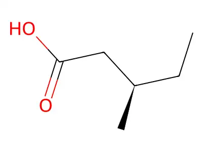 (R)-3-methylpentanoic acid structure