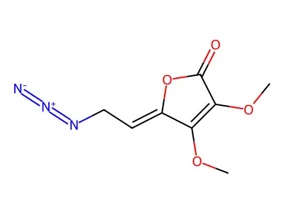 (5Z)-5-(2-azidoethylidene)-3,4-dimethoxyfuran-2-one structure