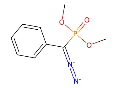 Dimethyl [diazo(phenyl)methyl]phosphonate structure