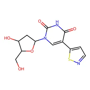 2'-Deoxy-5-(5-isothiazolyl)uridine structure