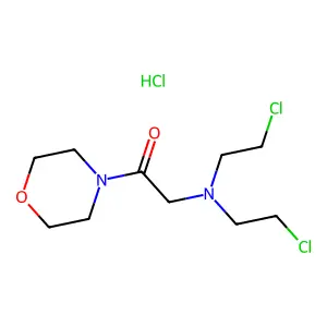 Morpholine, 4-((bis(2-chloroethyl)amino)acetyl)-, hydrochloride structure
