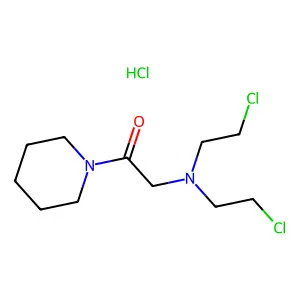 Piperidine, 1-((bis(2-chloroethyl)amino)acetyl)-, hydrochloride structure