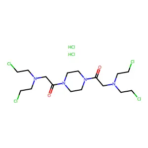 Piperazine, 1,4-bis((bis(2-chloroethyl)amino)acetyl)-, dihydrochloride structure