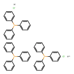 Dichlorohydrotris(triphenylphosphine)iridium structure