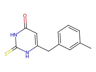 6-(3-methylbenzyl)-2-thioxo-2,3-dihydropyrimidin-4(1H)-one structure