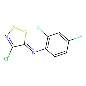 N-(4-chloro-5H-1,2,3-dithiazol-5-yliden)-2,4-difluoroaniline structure