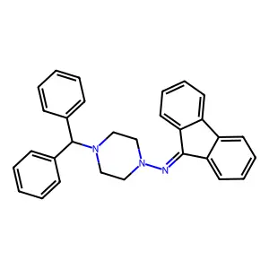 N-(4-benzhydrylpiperazin-1-yl)fluoren-9-imine structure