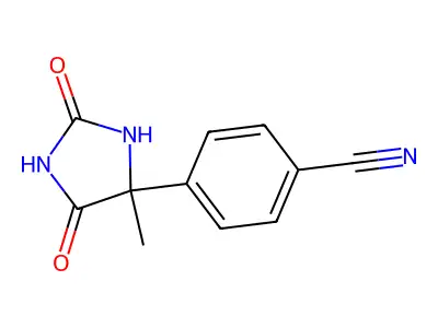 4-(4-Methyl-2,5-dioxoimidazolidin-4-yl)benzonitrile structure
