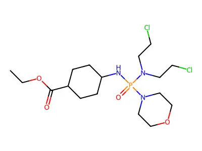 ethyl 4-[[bis(2-chloroethyl)amino-morpholin-4-ylphosphoryl]amino]cyclohexane-1-carboxylate structure